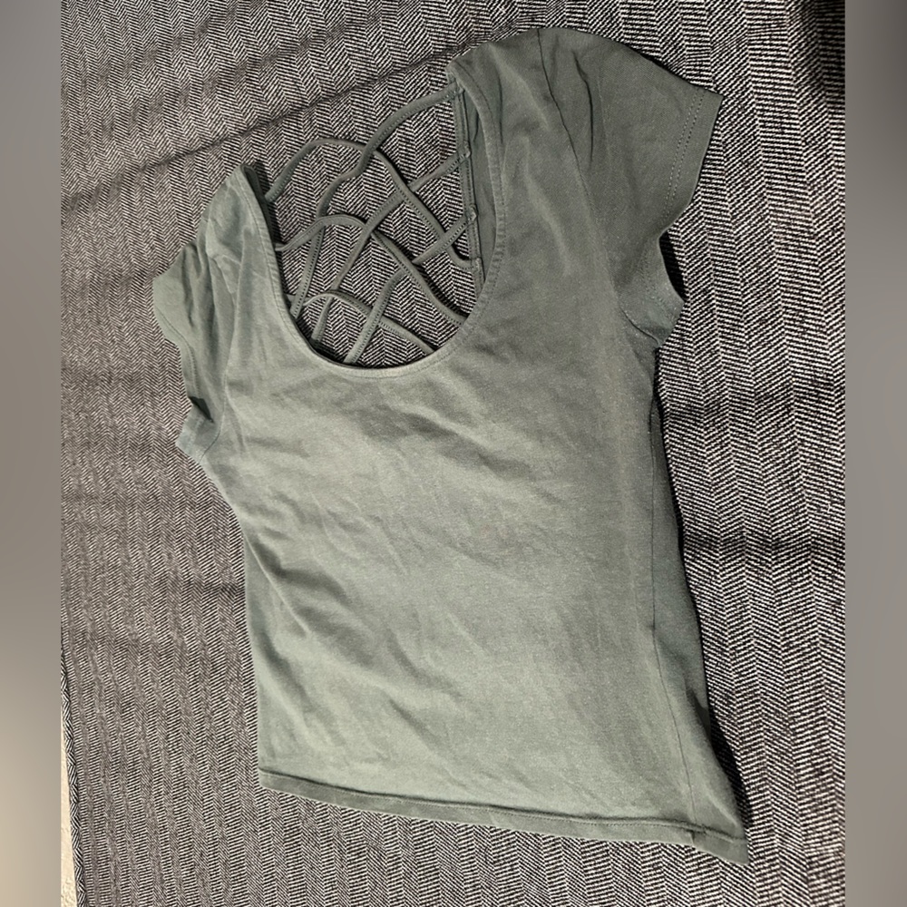 Army green crop top Charlotte Russe shirt